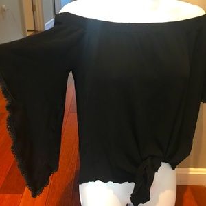 Kay Celine off shoulder bell sleeve top